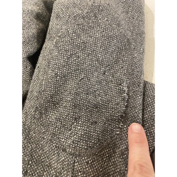 BANANA REPUBLIC Petite 8P Tipped Hack ing Jacket 2 Button Blazer Wool Blend Gray - Picture 8 of 8